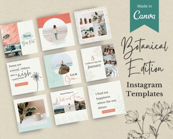 botanical instagram template product