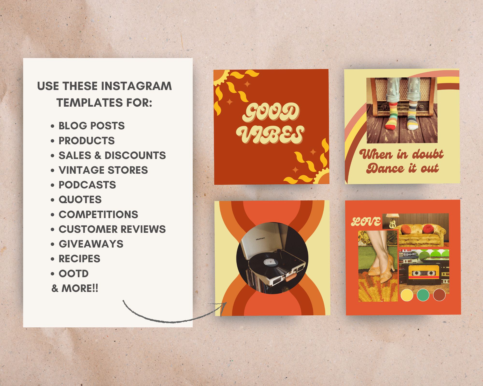 20 Retro Inspired Instagram Templates Faramagan Studio